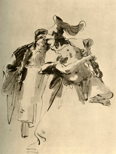 Een soldaat en een oude man, midden 18e eeuw, 1928 door Giovanni Battista Tiepolo