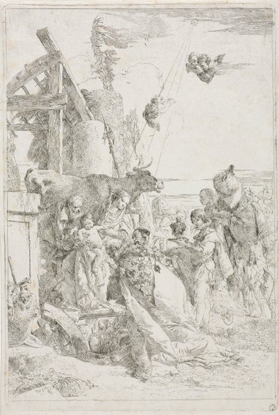 Aanbidding der Wijzen, ca. 1740 door Giovanni Battista Tiepolo