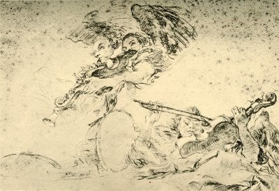 Engelen die muziekinstrumenten bespelen, ca. 1755, 1928 door Giovanni Battista Tiepolo