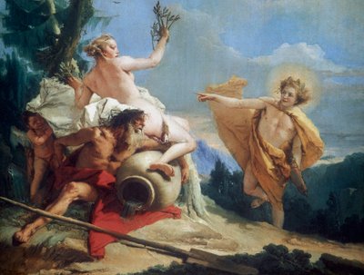 Apollo achtervolgt Daphne door Giovanni Battista Tiepolo