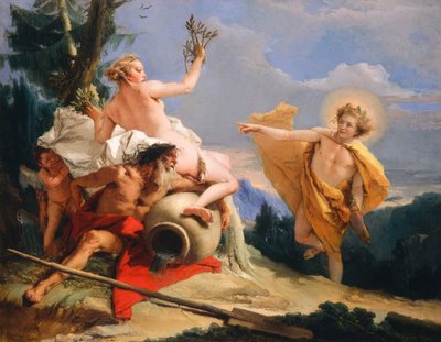 Apollo achtervolgt Daphne door Giovanni Battista Tiepolo