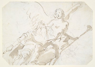 Apotheose van een oude krijger, voor een plafond in de Ca door Giovanni Battista Tiepolo