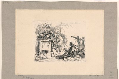 De dood geeft audiëntie, uit de Vari Capricci door Giovanni Battista Tiepolo