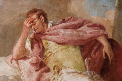 Detail van Aeneis, uit Mercurius spoort Aeneas aan om Carthago te verlaten, uit de Kamer van de Aeneis in de Palazzina, 1757 door Giovanni Battista Tiepolo