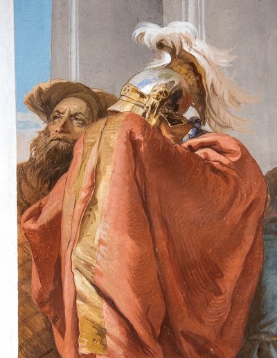 Detail van Agamemnon, van Het Offer van Iphigenia, van de Entreehal in de Palazzina, 1757 door Giovanni Battista Tiepolo