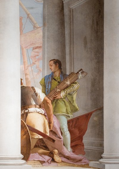Detail van de Griekse Vloot in Aulis, van de Entreehal in de Palazzina, 1757 door Giovanni Battista Tiepolo