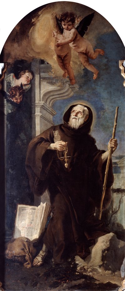 Extase van Sint Franciscus van Paula, 18e eeuw door Giovanni Battista Tiepolo