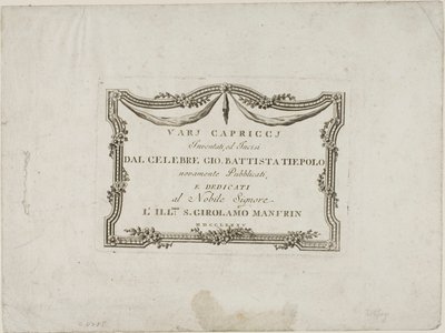 Frontispice uit Capricci door Giovanni Battista Tiepolo