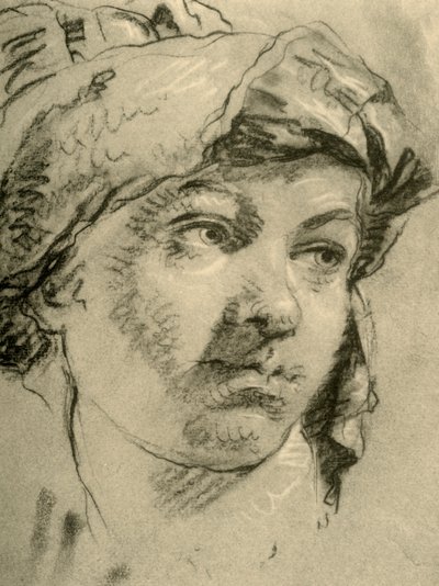 Hoofd van een Meisje met een Tulband, midden 18e eeuw, 1928 door Giovanni Battista Tiepolo