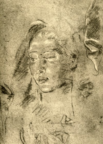Hoofd van een jonge vrouw, midden 18e eeuw, 1928 door Giovanni Battista Tiepolo