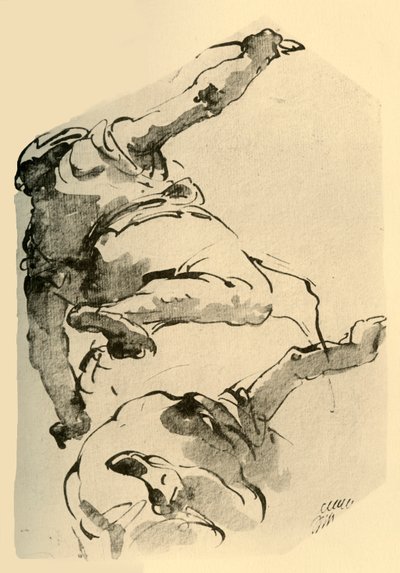 Knielende figuur, gezien van achteren, 1743-1744, 1928 door Giovanni Battista Tiepolo