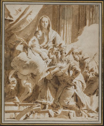 Madonna en Kind met de heiligen Antonius van Padua en Catharina van Alexandrië door Giovanni Battista Tiepolo