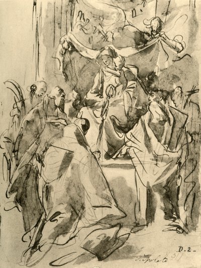 Madonna op de troon met heiligen, midden 18e eeuw, 1928 door Giovanni Battista Tiepolo