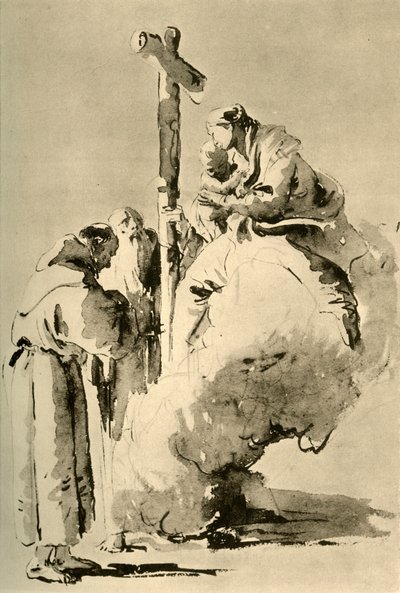 Madonna met twee heilige monniken door Giovanni Battista Tiepolo