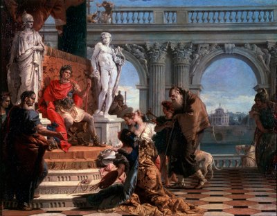 Maecenas presenteert de kunsten aan Augustus door Giovanni Battista Tiepolo