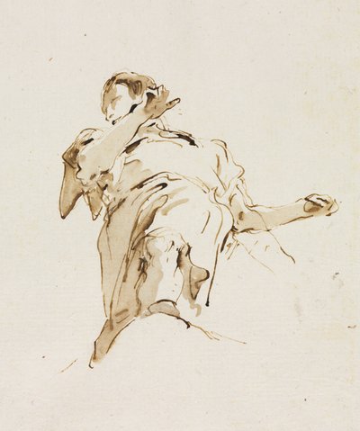 Mannelijke figuur van onderaf gezien door Giovanni Battista Tiepolo
