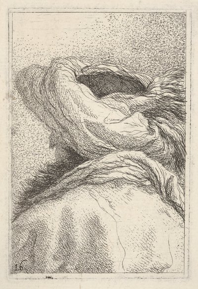 Man met tulband, afgebeeld in borstlengte van achteren in driekwart zicht, ca. 1770 door Giovanni Battista Tiepolo