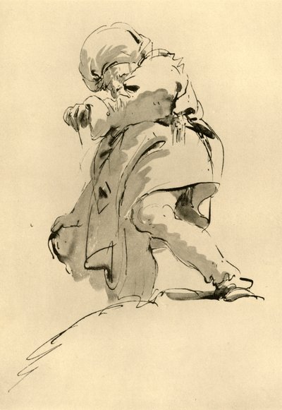 Man met tulband, midden 18e eeuw, 1928 door Giovanni Battista Tiepolo