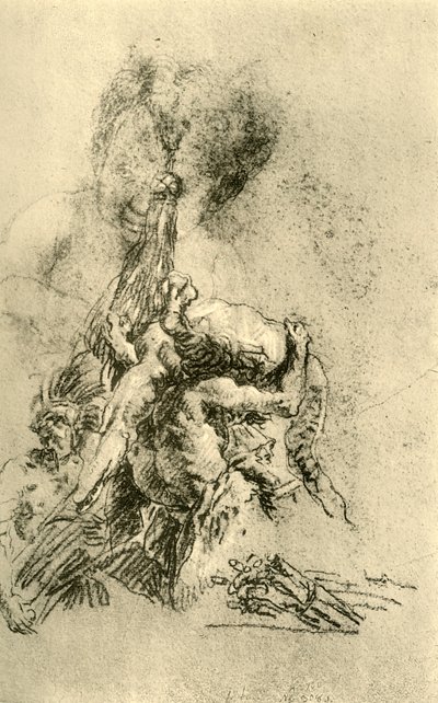 Man met een krokodil op zijn rug, 1752-1753, 1928 door Giovanni Battista Tiepolo
