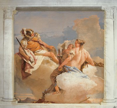 Mars en Venus, uit de Kamer van Olympische Goden in de Foresteria door Giovanni Battista Tiepolo