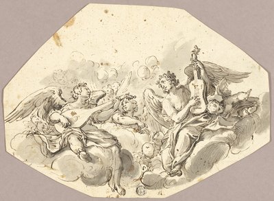 Muzikale engelen door Giovanni Battista Tiepolo