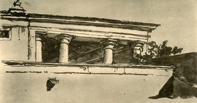 Zuilenhal van een villa, 1757, 1928 door Giovanni Battista Tiepolo