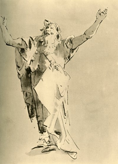 Profeet met opgeheven armen, midden 18e eeuw, 1928 door Giovanni Battista Tiepolo