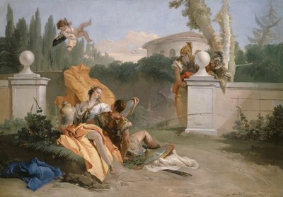 Rinaldo en Armida in haar tuin, 1742-45 door Giovanni Battista Tiepolo