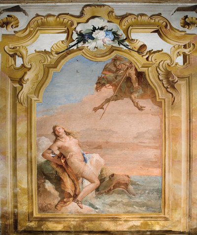 Ruggero Bevrijdt Angelica, uit de Kamer van Orlando Furioso in de Palazzina door Giovanni Battista Tiepolo