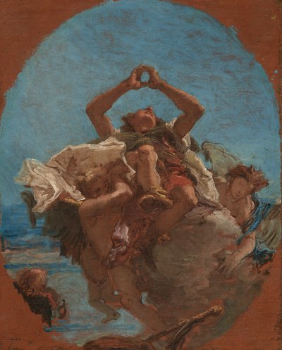 Der heilige Rochus von Engeln in den Himmel getragen door Giovanni Battista Tiepolo