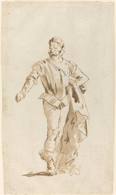 Staande Man in Zestiende-eeuwse Kleding door Giovanni Battista Tiepolo
