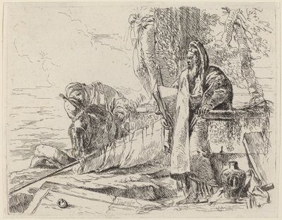 Staande filosoof en twee andere figuren door Giovanni Battista Tiepolo