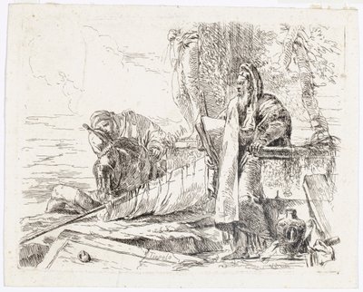 Staande filosoof met een groot boek, uit Vari Capricci door Giovanni Battista Tiepolo