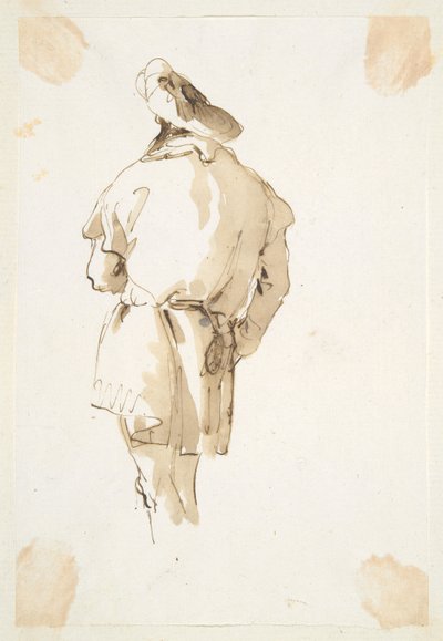 Staande mannelijke figuur gezien van achteren door Giovanni Battista Tiepolo