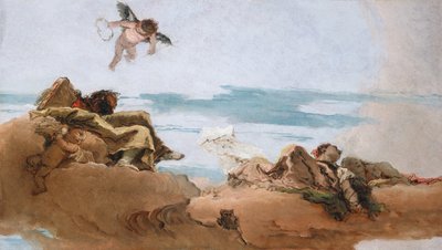 Studie voor een plafond met de personificatie van Raad door Giovanni Battista Tiepolo
