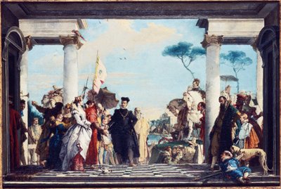 De Aankomst van Hendrik III bij de Villa Contarini, voor 1750 door Giovanni Battista Tiepolo