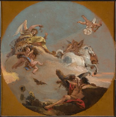 Der Wagen der Aurora door Giovanni Battista Tiepolo