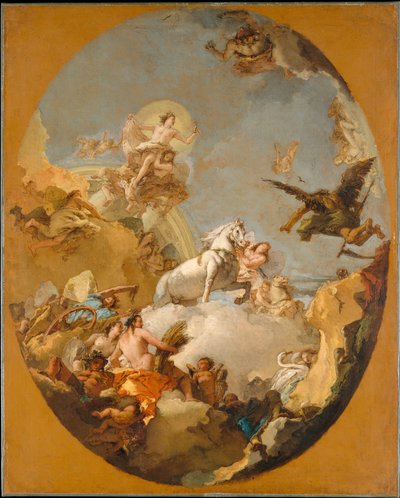 Der Wagen der Aurora door Giovanni Battista Tiepolo