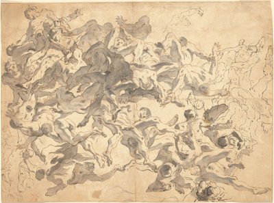 De val van de opstandige engelen door Giovanni Battista Tiepolo