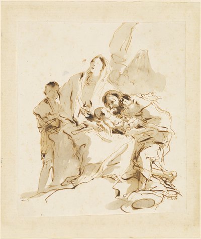 De Heilige Familie door Giovanni Battista Tiepolo