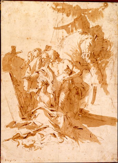 De Ontdekking van het Graf van Punchinello door Giovanni Battista Tiepolo