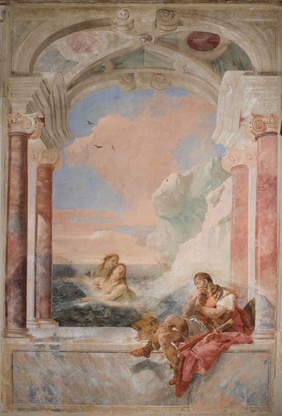 Thetis Troost haar Zoon Achilles, uit de Kamer van de Ilias in de Palazzina door Giovanni Battista Tiepolo