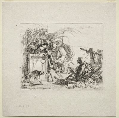 Verschillende Caprices: De dood geeft audiëntie door Giovanni Battista Tiepolo