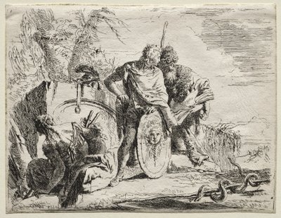 Verschillende Caprices: De Astrologen en de Jonge Soldaat door Giovanni Battista Tiepolo