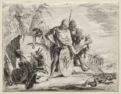 Diverse Caprices: De astroloog en de jonge soldaat door Giovanni Battista Tiepolo