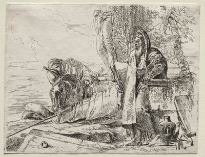 Verschillende Caprices: De Filosoof met een Boek door Giovanni Battista Tiepolo