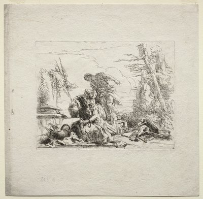 Verschillende grillen: De vrouw in handboeien, 1785 door Giovanni Battista Tiepolo