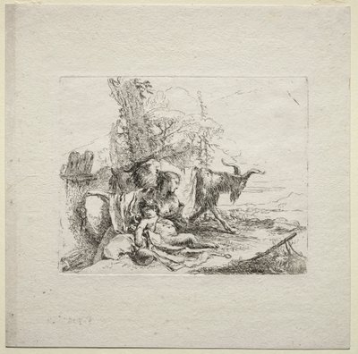 Verschillende Caprices: De vrouw met de tamboerijn, 1785 door Giovanni Battista Tiepolo