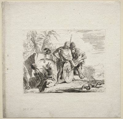 Verschillende Caprices: De Jonge Soldaat en de Astrologer door Giovanni Battista Tiepolo