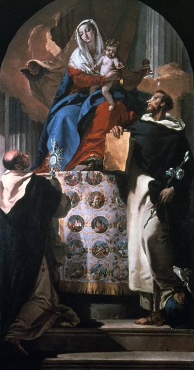 Maagd en Kind met Sint Dominicus en Sint Hyacinthus, 1740-1750 door Giovanni Battista Tiepolo